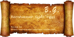 Bernhauser Györgyi névjegykártya