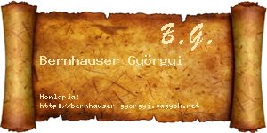 Bernhauser Györgyi névjegykártya